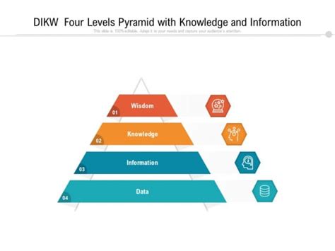 dikw four levels pyramid with knowledge and information ppt powerpoint ...