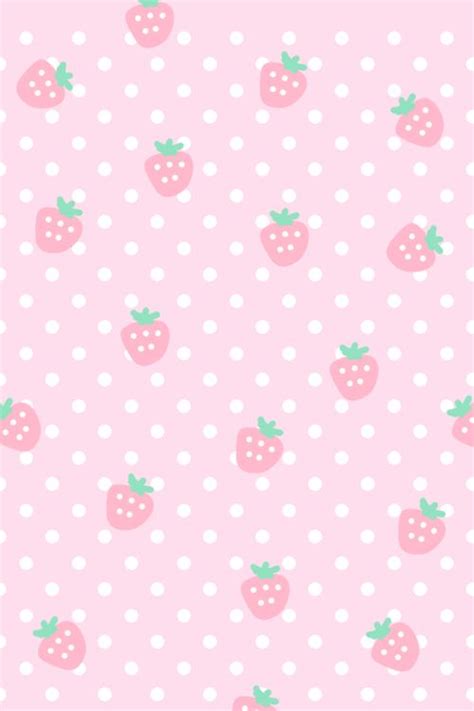 Pink Cute Strawberry Wallpaper