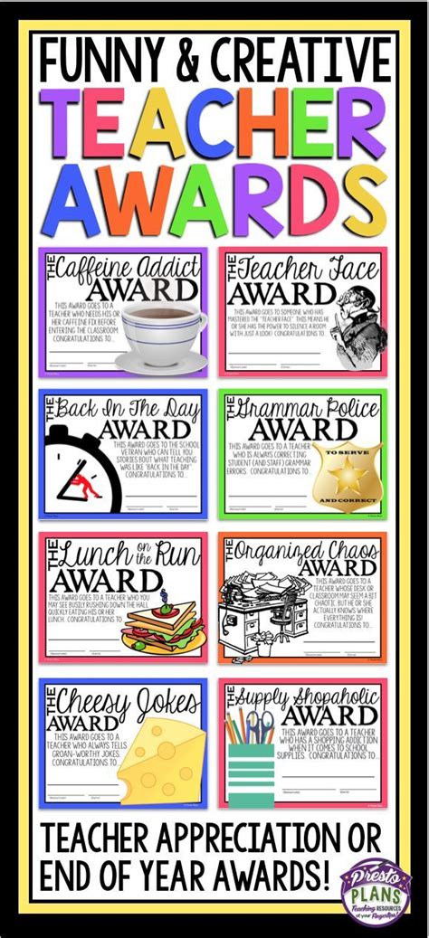 Types Of Awards For Teachers