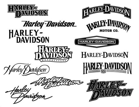 Harley Davidson logo SVG Bundle. Moto brand emblem vector clipart ...