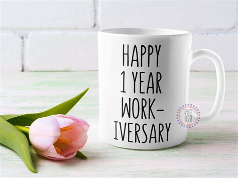 One Year Work Anniversary Coffee Mug Work Anniversary Gifts - Etsy Hong ...