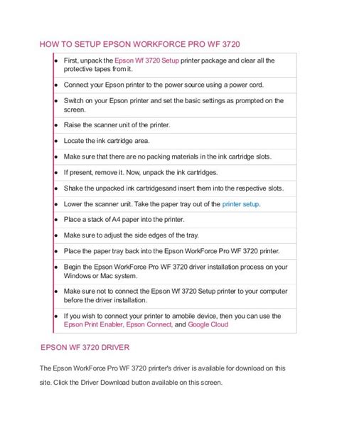 How to setup epson workforce pro wf 3720