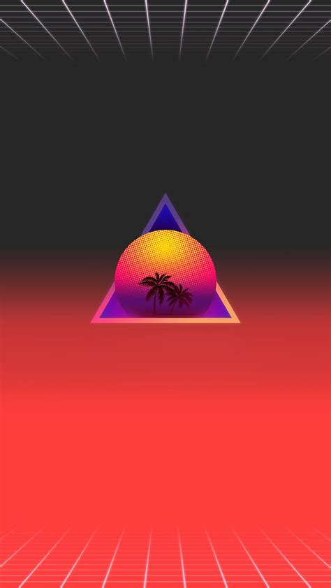 Synthwave, OutRun, vaporwave, Retrowave, sunset, palm trees, digital ...