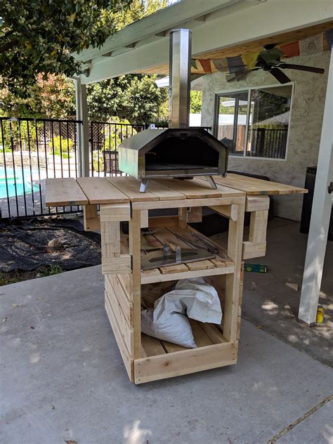 Just finished the new pizza oven cart with foldable sides!!! : r/uuni