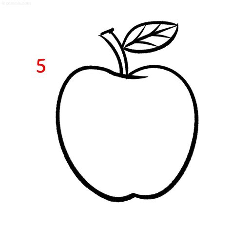 Apple Drawing » How to draw an Apple Step by Step