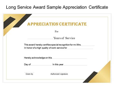 Certificate Of Appreciation Wording For Employees