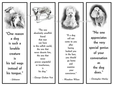 Printable Bookmarks Dogs in Pencil With Quotes About Dogs - Etsy