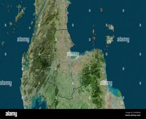 Surat Thani, province of Thailand. High resolution satellite map Stock ...