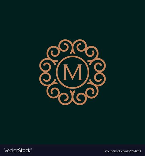 Elegant monogram letter m logo design template Vector Image