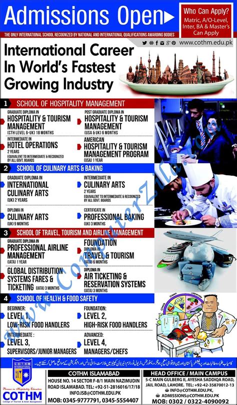 COTHM Admissions Islamabad Campus Spring 2018 - Computer Zila