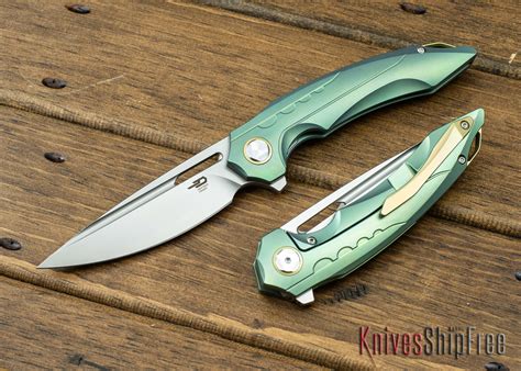 Bestech Knives: Ornetta - Green Titanium Framelock - Bohler M390 Fire ...