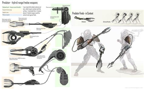 Predator Weapon design thumbnails, Kirsten Zirngibl Predator Alien Art ...