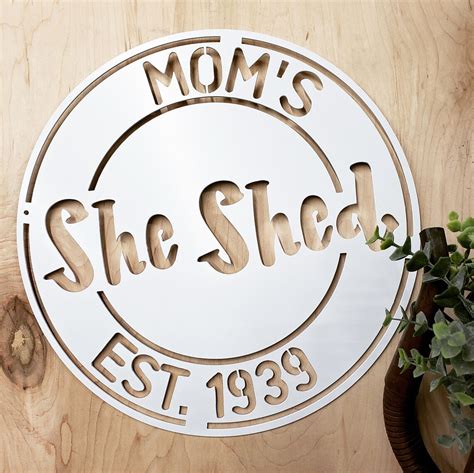 Personalized She Shed Metal Sign Custom She Shed Mom's | Etsy