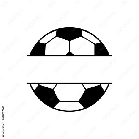 Split soccer ball black icon. Clipart image isolated on white ...