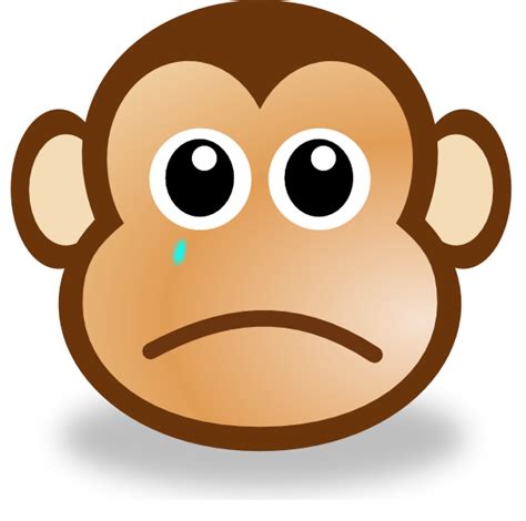 Sad Monkey Face 3 Clip Art at Clker.com - vector clip art online ...