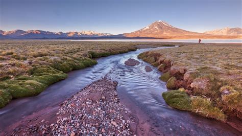 Sunrise at Laguna del Diamante with Maipo volcano view, Mendoza ...