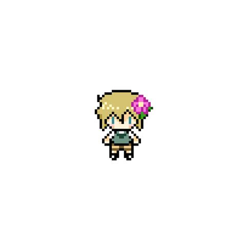 Omori Pixel Art Cute Avatar with Flower Accessory Clipart PNG | PNG All