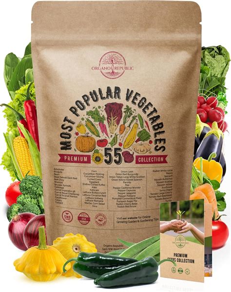 Amazon.com : Organo Republic 55 Vegetable Seeds Variety Pack - 11,500 ...