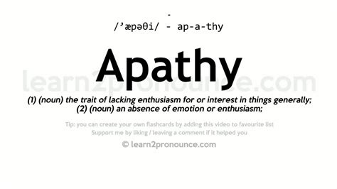 Pronunciation of Apathy | Definition of Apathy - YouTube