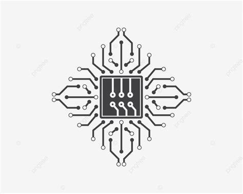 Micro Chip Icon Logo Illustration Vector Semiconductor Microchip ...