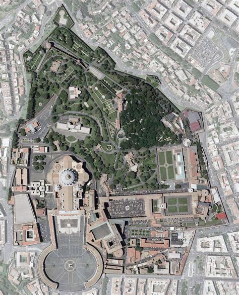 Detailed satellite image of Vatican city | Vatican | Europe | Mapsland ...