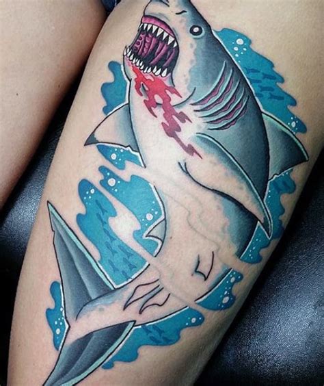 90 Shark Tattoo Designs For Men - Underwater Food Chain