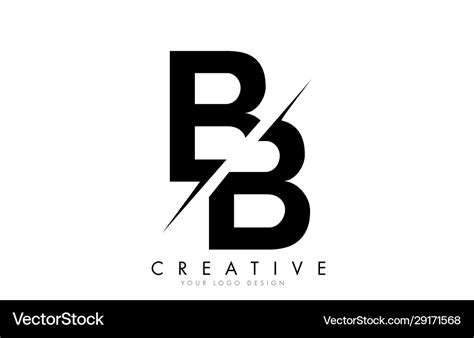 Bb b b letter logo design with a creative cut Vector Image