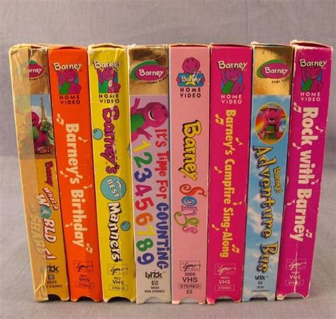 Barney VHS Lot of 8 Videos Collection Birthday Songs Sing Along Best ...