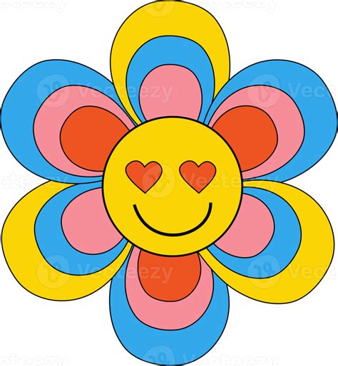 groovy retro element. flower power 8525503 PNG