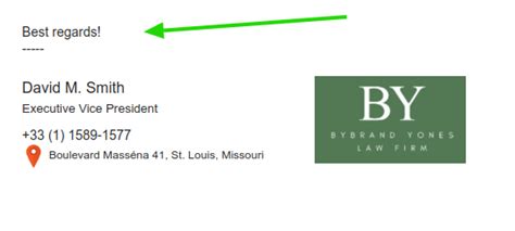How to add a best regards field to your email signature HTML - Bybrand