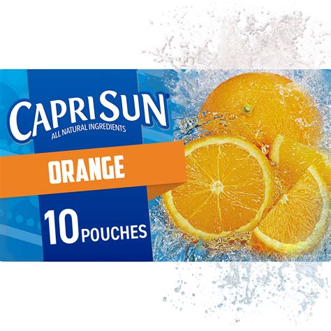 Capri Sun Orange Naturally Flavored Juice Drink Blend, 10 ct Box, 6 fl ...