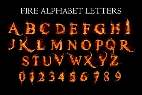 Fire Alphabet Fonts