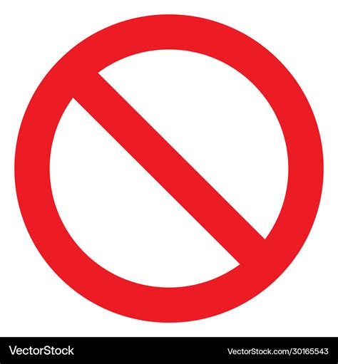 No sign ban icon stop symbol red circle Royalty Free Vector