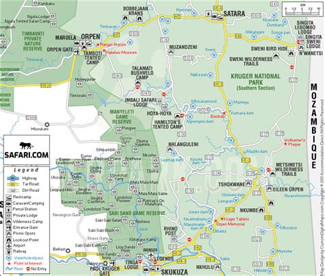 Map of Sabi Sands and Central Kruger