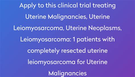 1 patients with completely resected uterine leiomyosarcoma for Uterine ...