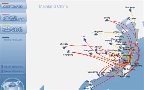 China Airlines route map - China