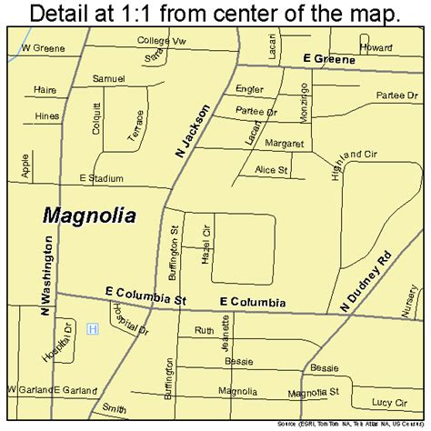 Magnolia Arkansas Street Map 0543460