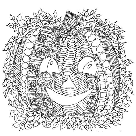 Pumpkin with Leaves in Halloween Mandala coloring page - Download ...