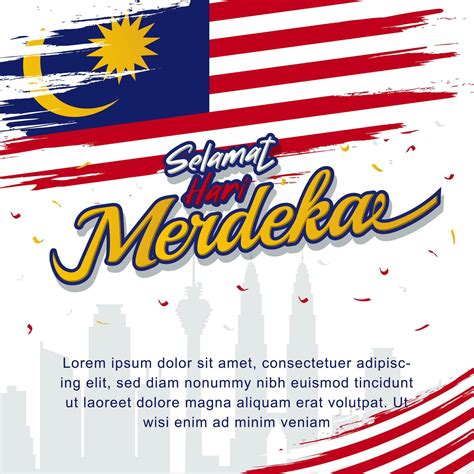 Malaysia Independence Day greeting background 27607537 Vector Art at ...