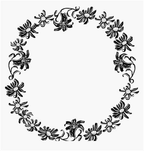 Transparent Flower Border Clipart Black And White - bmp-dongle