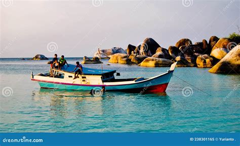 Beautiful View of Tropical Beach. Belitung Island, Indonesia Editorial ...