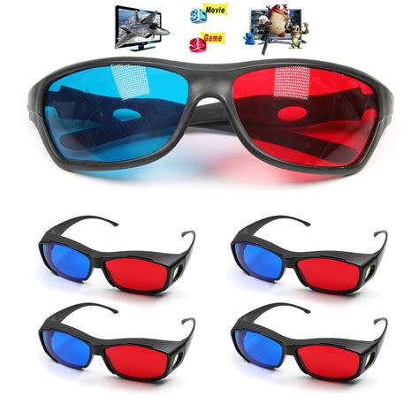 1/2/3 pcs Red Blue 3D Glasses Frame Anaglyph for 3D Movies Photos TV ...