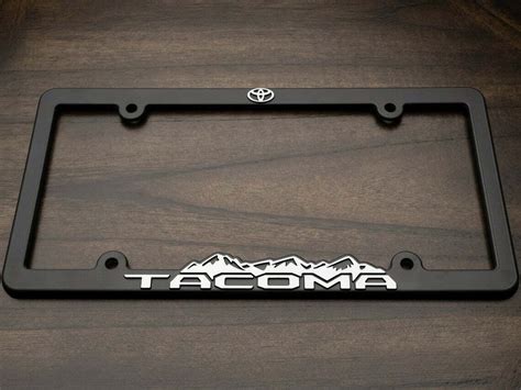 Fits Tacoma license plate frame Toyota Taco Black Frames White 3D ...