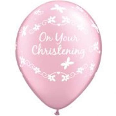 Pink christening party balloons Latex religious balloons | Etsy