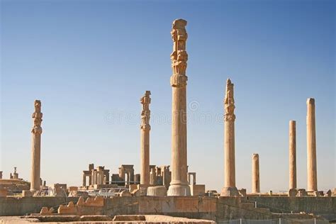 Columns Of Ancient City Of Persepolis, Iran Royalty Free Stock Photo ...