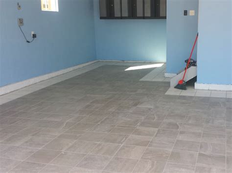 Our New Porcelain Tile Garage Floor Installation – Cheapest House on ...