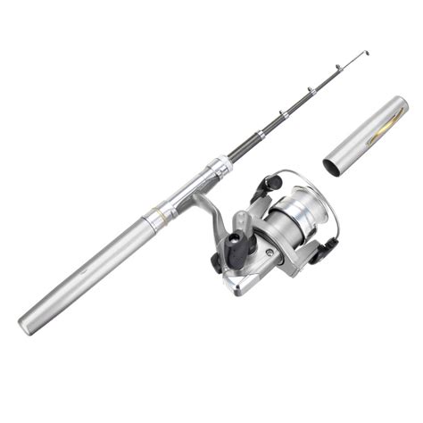 LEO Mini Fishing Rod Reel Combo Fibre Glass Aluminum Fishing Reel 5.1:1 ...