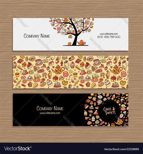 Banners design idea for sweets shop company Vector Image