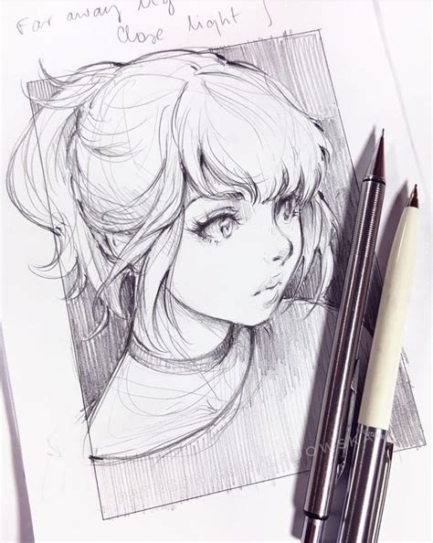 Épinglé par CherrieQ🍒 sur Drawings | Portrait dessin, Dessin visage ...