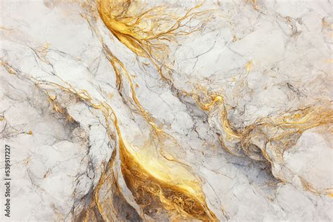 White and gold marble texture. Luxury abstract fluid art paint ...